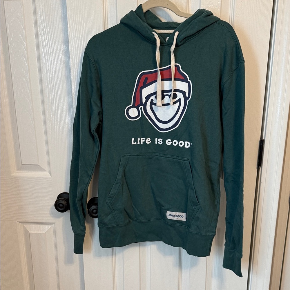 Life Is Good Men's Festive Green Hoodie